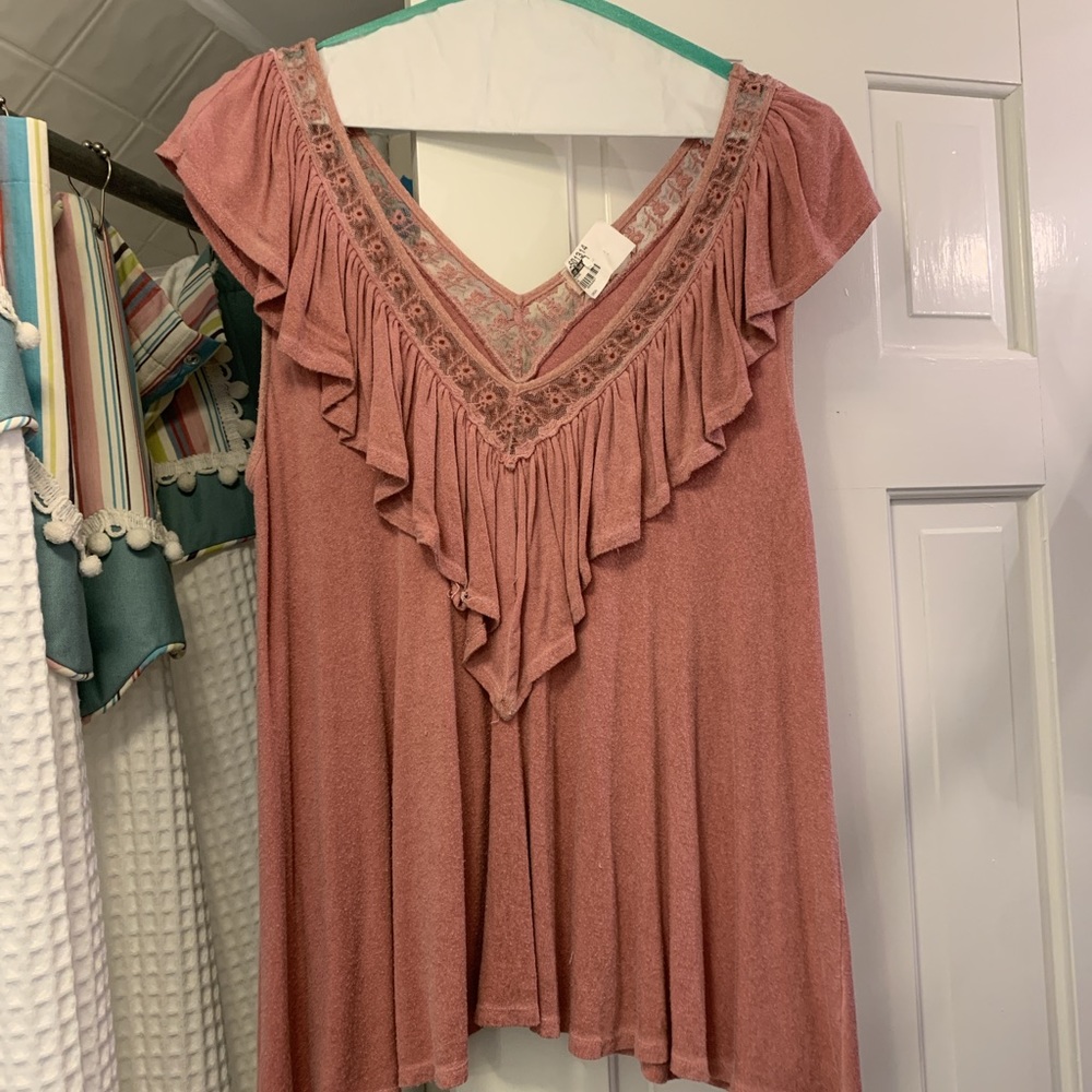 Rust-colored blouse